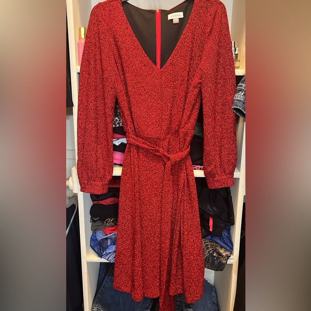 Red Calvin Klein Semi Formal Dress